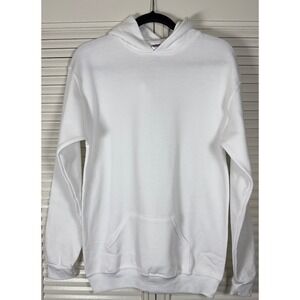Jerzees Youth White Pullover Blank Hoodie Size XL‎ *STAIN*